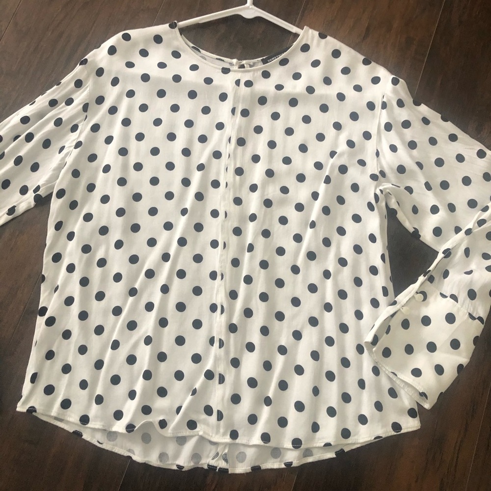 Something navy polka dot top size xs